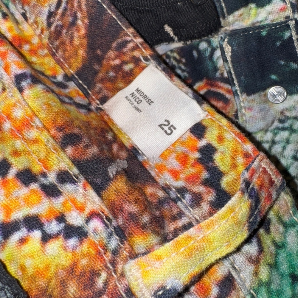 Hudson Nico Mid Rise Super Skinny Milky Way Multicolor Snakeskin Design Size 25 - Picture 4 of 9